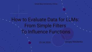 Great Bay Univeristy -- 2026-04-23 -- Influence Functions