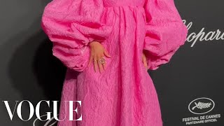 Barbara Palvin In Pink on the Cannes Red Carpet