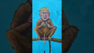 Обезьяна которую боялись все. Живопись, акрил. 90/60 см.  #art #painting #artgallery #trump #artist