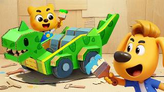 Aventura del Auto de Cartón 🚗 Dibujos Animados 🔍Sheriff Labrador en Español